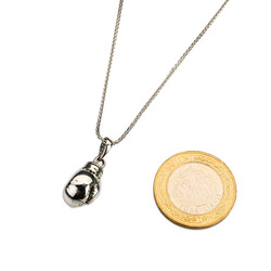 925 Ayar Gümüş Boks Eldiveni Kolye (Kalın Zincirli) - 3