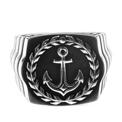 925 Ayar Gümüş Çapalı Denizci Yüzüğü