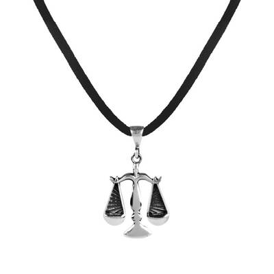 Adalet Terazili Gümüş Erkek Kolye - 1