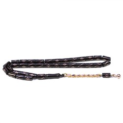 Altın İşlemeli Boru Kesim Oltu Tesbih