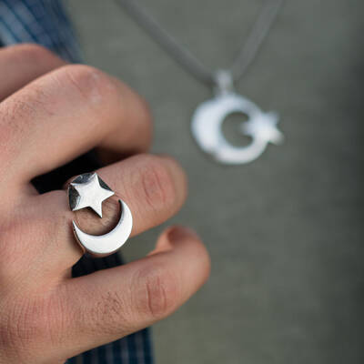 Ay Yıldız Yüzük Kolye Kombini - 1