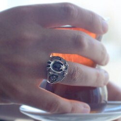 Anı Yüzük - Çift Kartal Başlı Osmanlı Armalı Polis Özel Harekat Yüzüğü