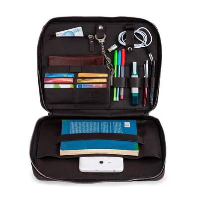 Exclusive Hakiki Deri Organizer Çanta Kahverengi - 2