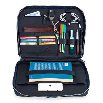 Exclusive Hakiki Deri Organizer Çanta Lacivert - 2