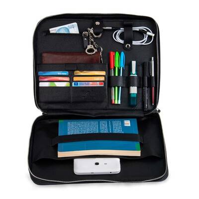 Exclusive Hakiki Deri Organizer Çanta Siyah - 2