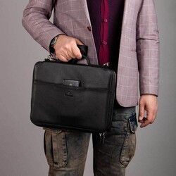 Exclusive Hakiki Deri Organizer Çanta Siyah - 6