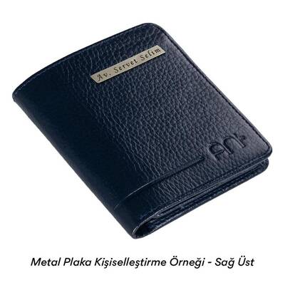 Fonksiyonel Hakiki Deri Klasik Erkek Cüzdan Lacivert - 5