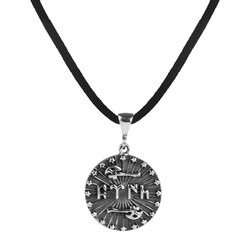 Göktürkçe Türk ve Balta Figürlü Gümüş Erkek Kolye