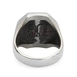 Gümüş Erkek Burç Yüzüğü Akrep Burcu Mineli Gümüş-Bronz Renk Yanları Sade Model - Thumbnail
