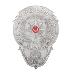 Gümüş Renk Polis Cüzdan Rozeti - Thumbnail