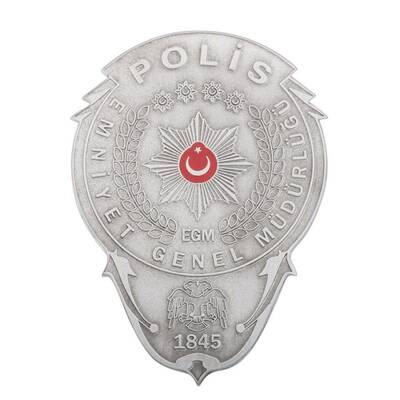 Gümüş Renk Polis Cüzdan Rozeti