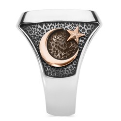 Gümüş Teşkilât-ı Mahsusa Yüzüğü (Ay Yıldız- Bozkurt) - Thumbnail