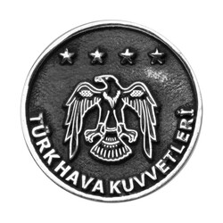 Gümüş Türk Hava Kuvvetleri Yaka Rozeti - Thumbnail