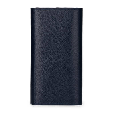 HandMax Unisex Hakiki Deri Mıknatıslı Büyük El Cüzdanı Lacivert - 5