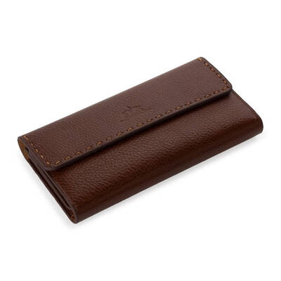 HandMax Unisex Hakiki Deri Mıknatıslı Büyük El Cüzdanı Taba - 2