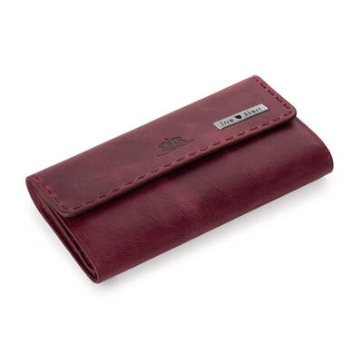 HandMax Unisex Vintage Crazy Deri Mıknatıslı Büyük El Cüzdanı Bordo - 1
