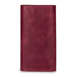 HandMax Unisex Vintage Crazy Deri Mıknatıslı Büyük El Cüzdanı Bordo - 5