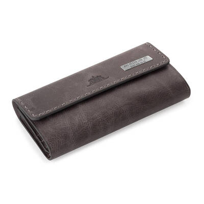 HandMax Unisex Vintage Crazy Deri Mıknatıslı Büyük El Cüzdanı Gri - 1