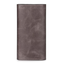 HandMax Unisex Vintage Crazy Deri Mıknatıslı Büyük El Cüzdanı Gri - 5