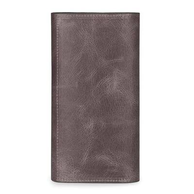 HandMax Unisex Vintage Crazy Deri Mıknatıslı Büyük El Cüzdanı Gri - 5