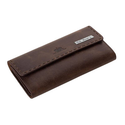 HandMax Unisex Vintage Crazy Deri Mıknatıslı Büyük El Cüzdanı Kahverengi - 1