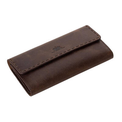 HandMax Unisex Vintage Crazy Deri Mıknatıslı Büyük El Cüzdanı Kahverengi - 2