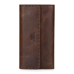 HandMax Unisex Vintage Crazy Deri Mıknatıslı Büyük El Cüzdanı Kahverengi - 4