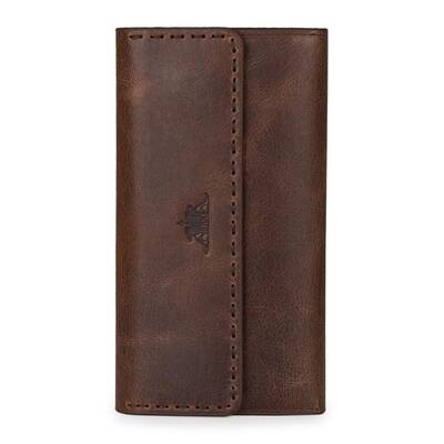 HandMax Unisex Vintage Crazy Deri Mıknatıslı Büyük El Cüzdanı Kahverengi - 4