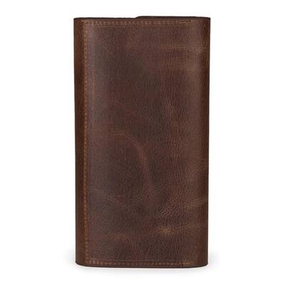 HandMax Unisex Vintage Crazy Deri Mıknatıslı Büyük El Cüzdanı Kahverengi - 5