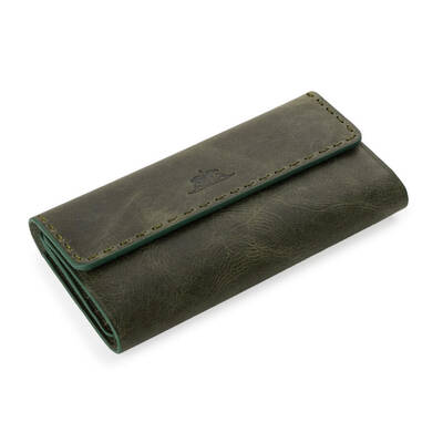 HandMax Unisex Vintage Crazy Deri Mıknatıslı Büyük El Cüzdanı Yeşil - 2