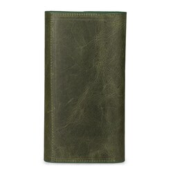HandMax Unisex Vintage Crazy Deri Mıknatıslı Büyük El Cüzdanı Yeşil - 5