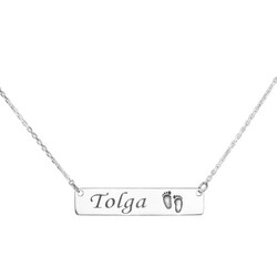 İsimli Gümüş Anne-Bebek Kolye