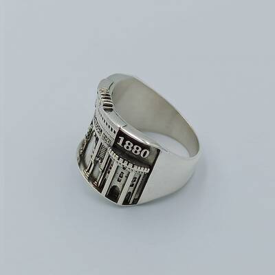 İstanbul Üniversitesi Hukuk Fakültesi Tarihi Kapı Motifli Yüzük Unisex - 2
