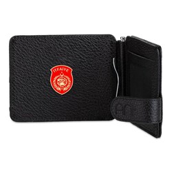 İtfaiye Mini Rozetli Para Tokalı Kartlık Cüzdan Siyah