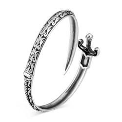 Kılıç Model 925 Ayar Gümüş Erkek Bileklik - 3