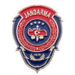 Anı Yüzük - Kırmızı Mavi Mineli Jandarma Cüzdan Rozeti