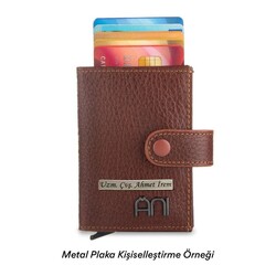 Otomatik Mekanizmalı Ekstra Akordiyon Kartlıklı Hakiki Deri Cüzdan Taba - 3