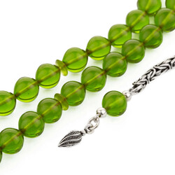 Sıkma Kehribar Sığırcık Kesim Gümüş Püsküllü Tesbih - 2