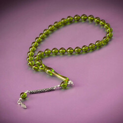 Sıkma Kehribar Sığırcık Kesim Gümüş Püsküllü Tesbih - 4