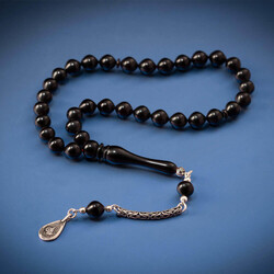 Sıkma Kehribar Sığırcık Kesim Tuğra Püsküllü Tesbih - 4