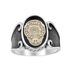 Siyah Mineli Polis Yüzüğü