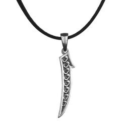 Vav Motifli Elif Gümüş Erkek Kolye