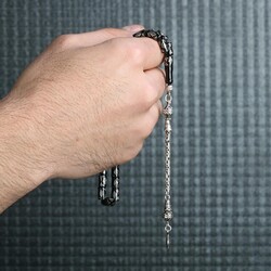 Yoğun İşlemeli Tuğra Püsküllü Oltu Taşı Tesbih - 2